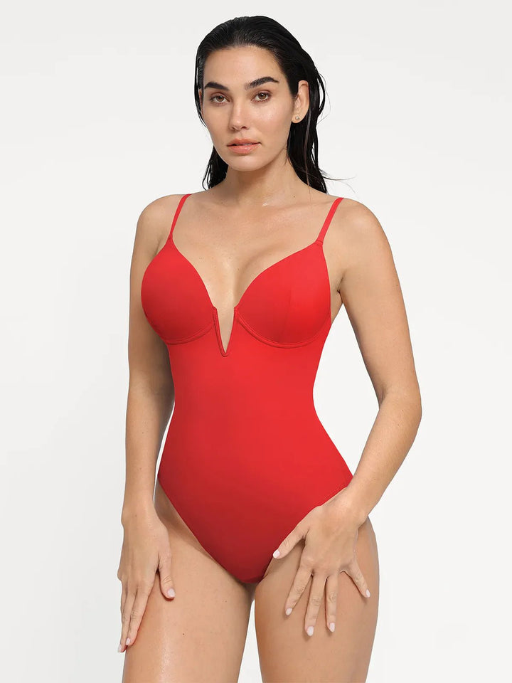 Svelte One-Piece Swimsuit | Tummy Control, Deep V-Neck, Chlorine-Resistant 16