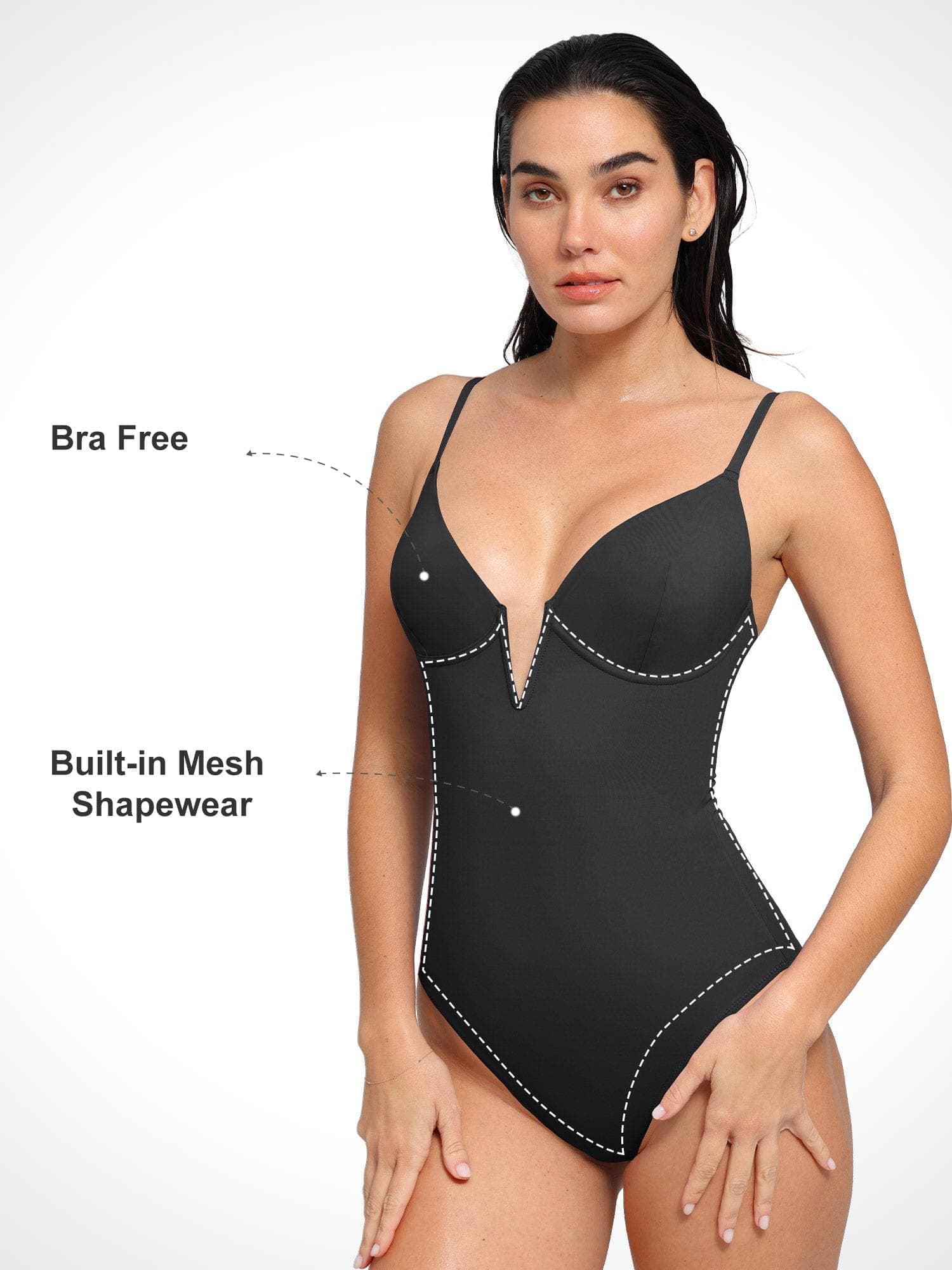 Svelte One-Piece Swimsuit | Tummy Control, Deep V-Neck, Chlorine-Resistant 3