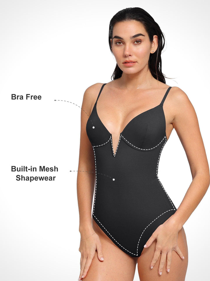 Svelte One-Piece Swimsuit | Tummy Control, Deep V-Neck, Chlorine-Resistant 3