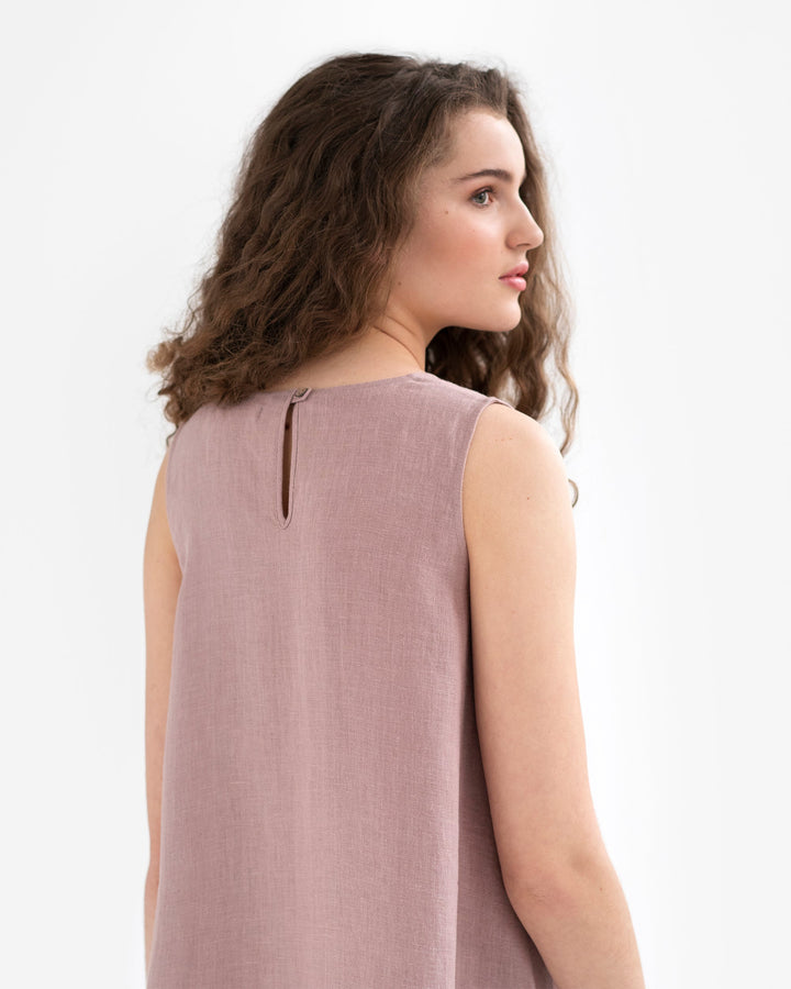 Talia Women's Dress | Lightweight Linen, Relaxed Fit, Asymmetrical Hem 3