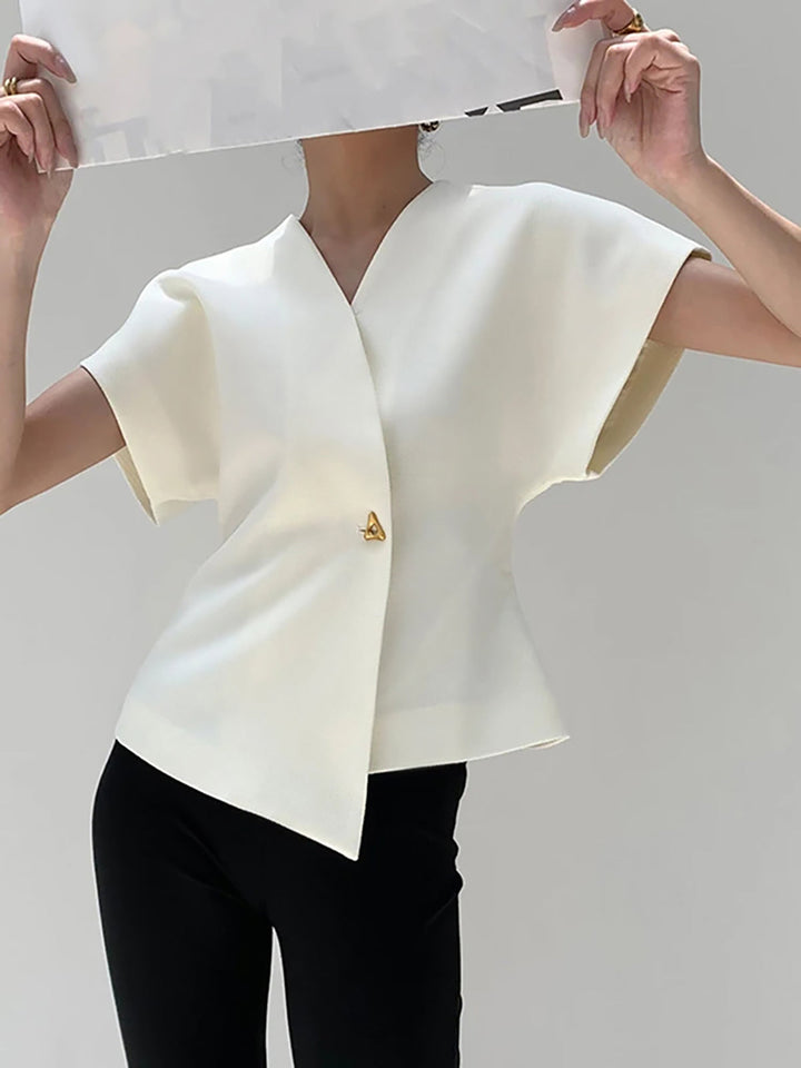 Tara V-Neck Blouse | Woven, Trendy Sleeveless Women's Summer Top 1
