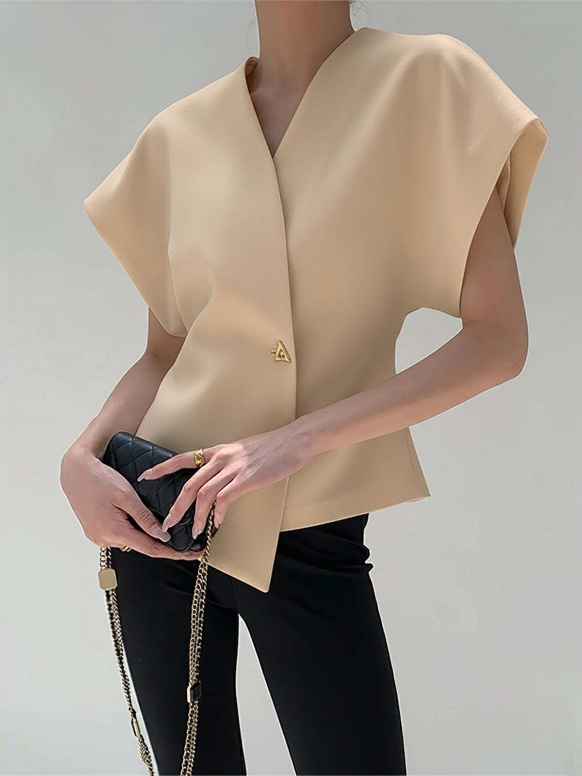 Tara V-Neck Blouse | Woven, Trendy Sleeveless Women's Summer Top 14