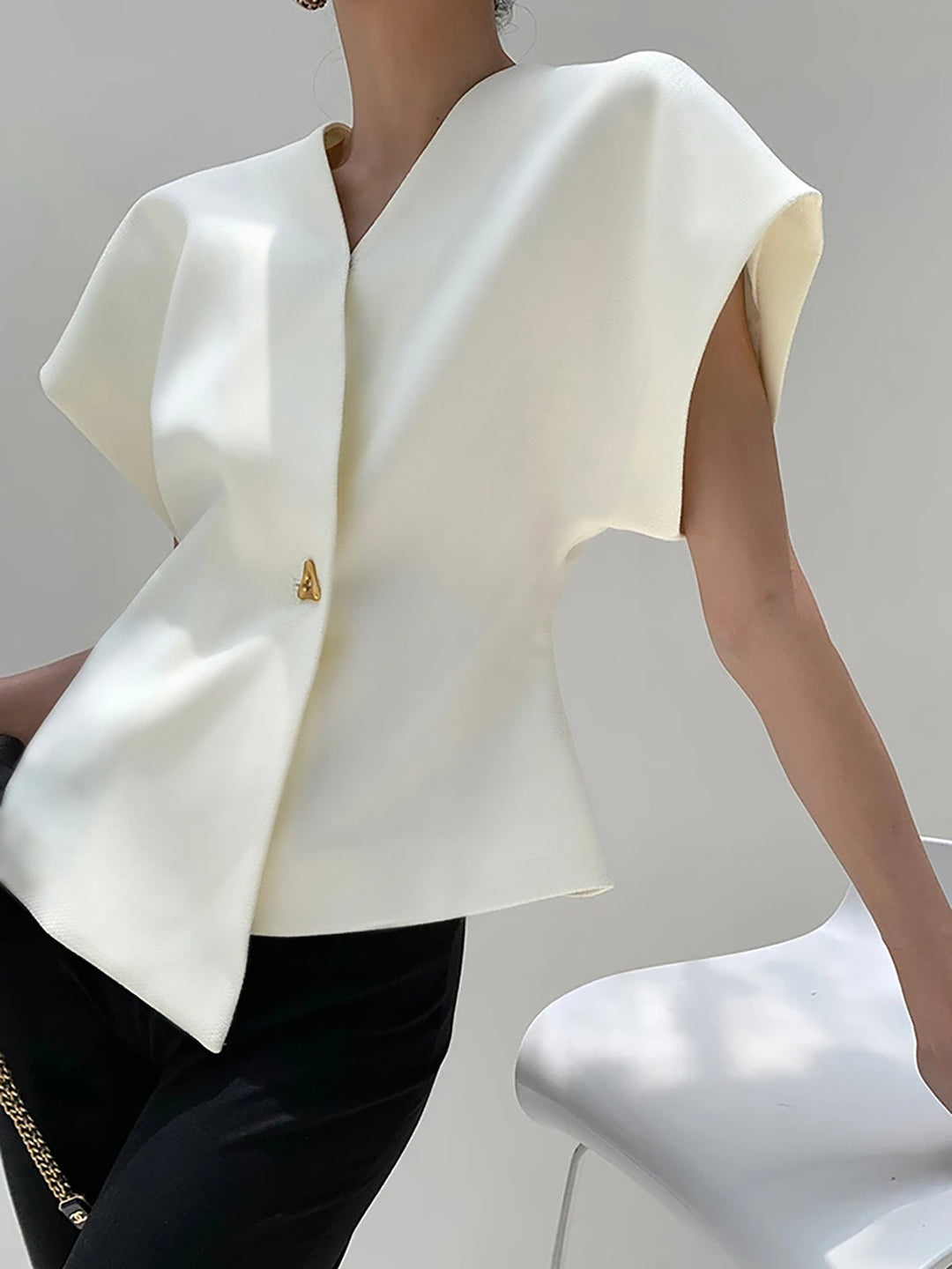 Tara V-Neck Blouse | Woven, Trendy Sleeveless Women's Summer Top 3