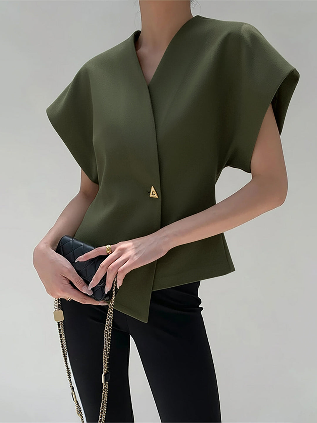 Tara V-Neck Blouse | Woven, Trendy Sleeveless Women's Summer Top 9