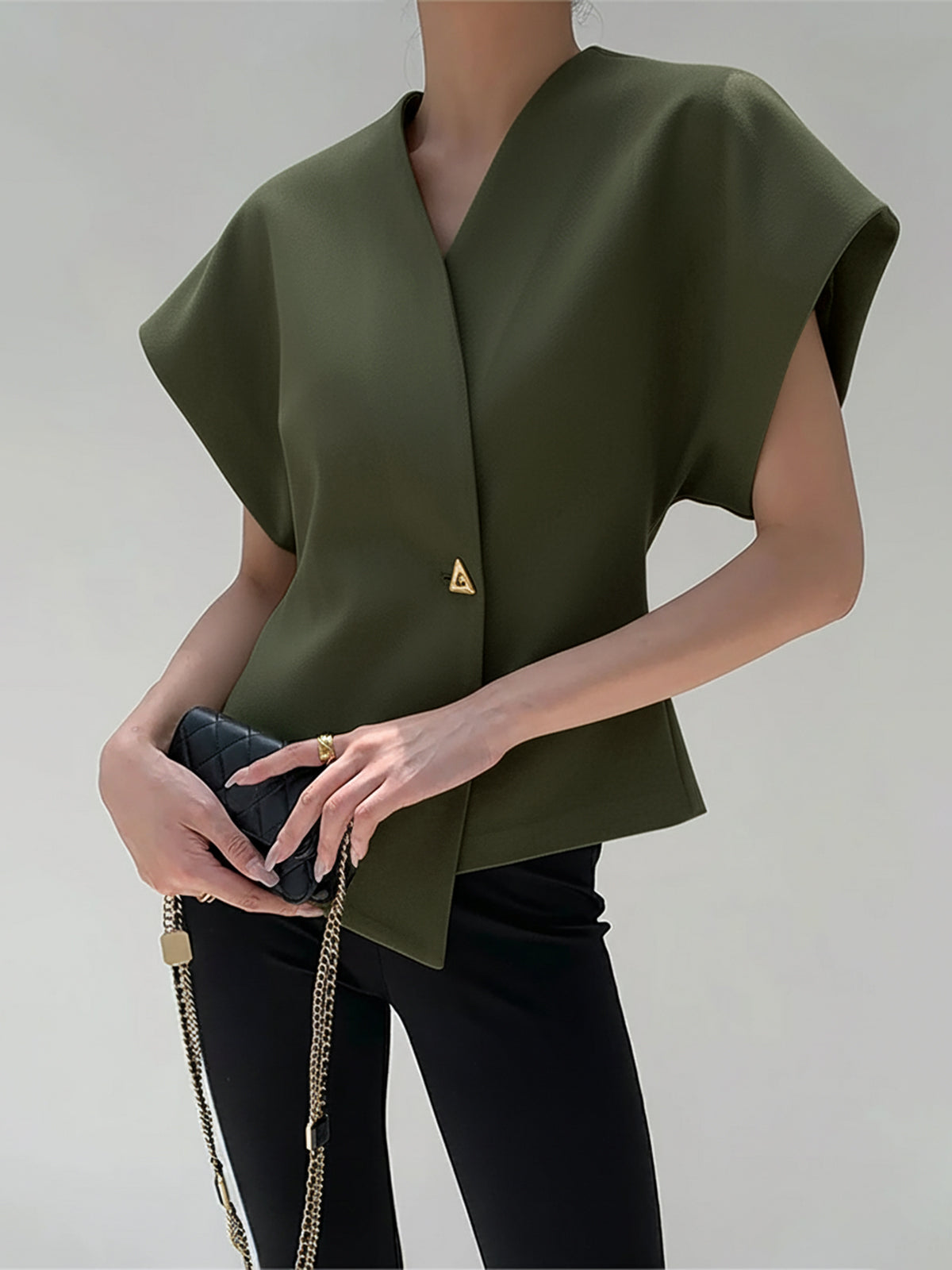 Tara V-Neck Blouse | Woven, Trendy Sleeveless Women's Summer Top 9
