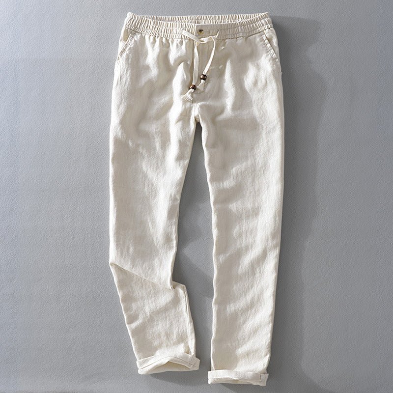 Teddy Women's Pants | Lightweight Linen Blend, Elastic Waist 0
