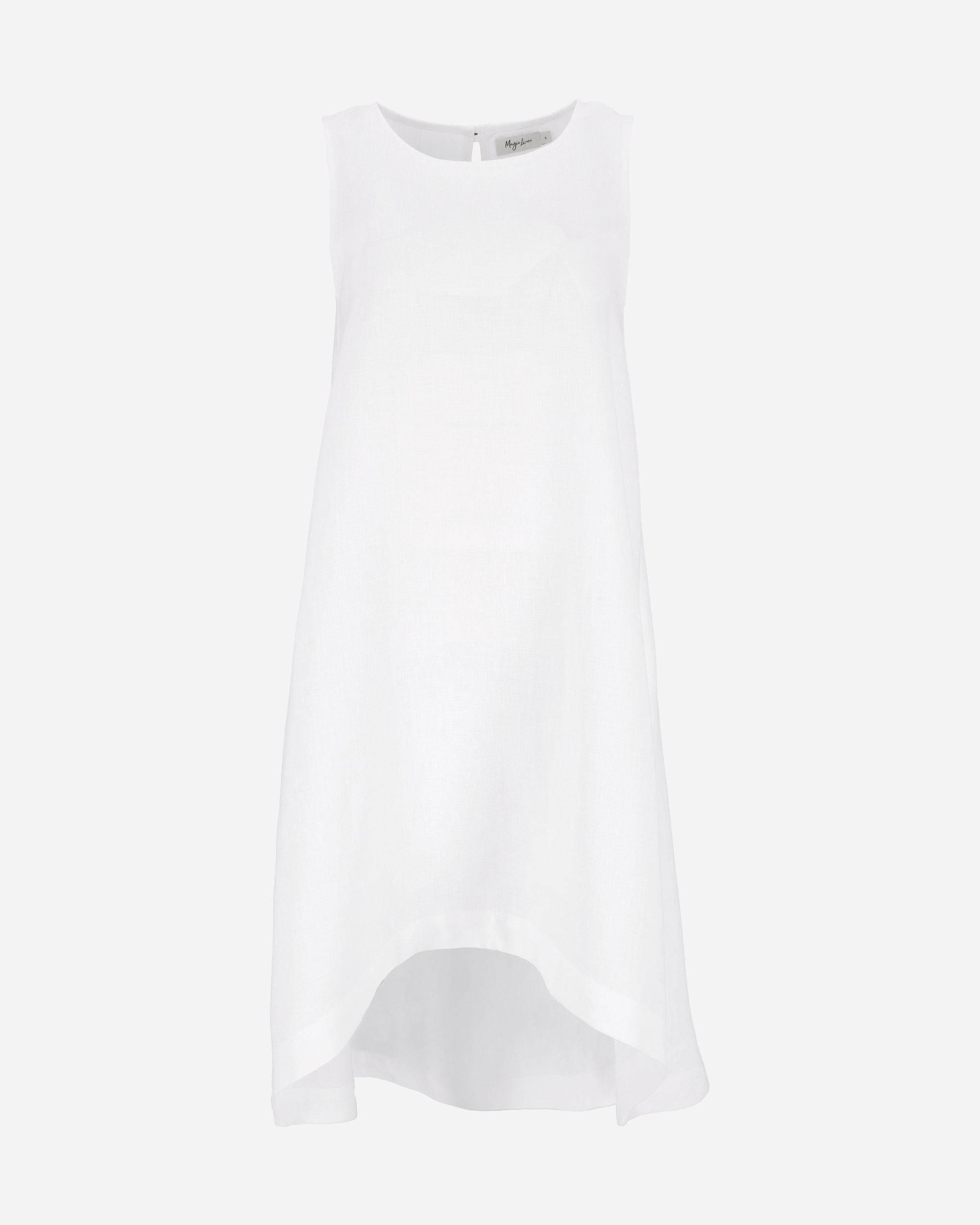 Tessa White Dress | Lightweight Linen, Asymmetrical Hem, Relaxed Fit 2