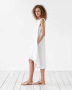 Tessa White Dress | Lightweight Linen, Asymmetrical Hem, Relaxed Fit 7