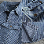 Theodore Vintage Denim Shirt | Striped, Cotton Blend, Relaxed Fit 5
