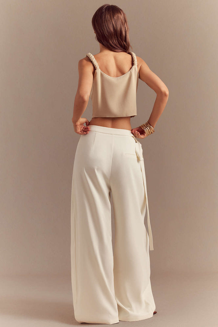 Tina Asymmetrical Pants | Tie Front, Straight Leg 2