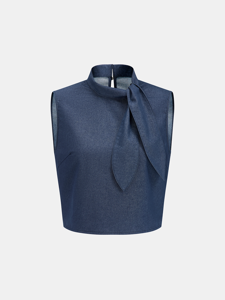 Tina Blouse Pants Set | Cotton Blend, Regular Fit, Tie-Neck Detail 3