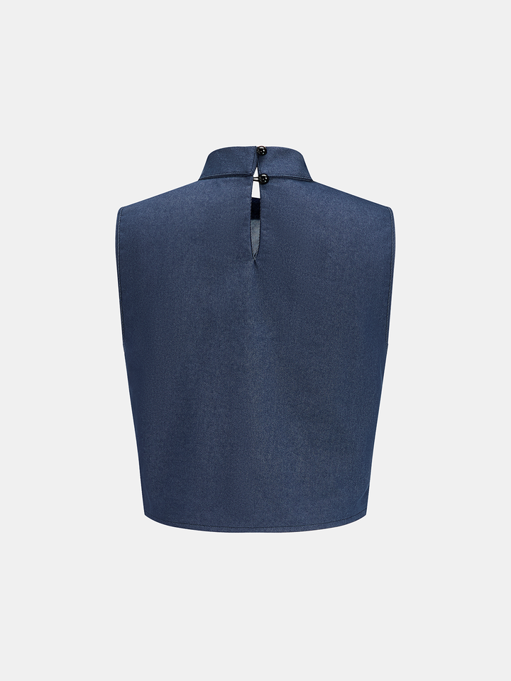 Tina Blouse Pants Set | Cotton Blend, Regular Fit, Tie-Neck Detail 4