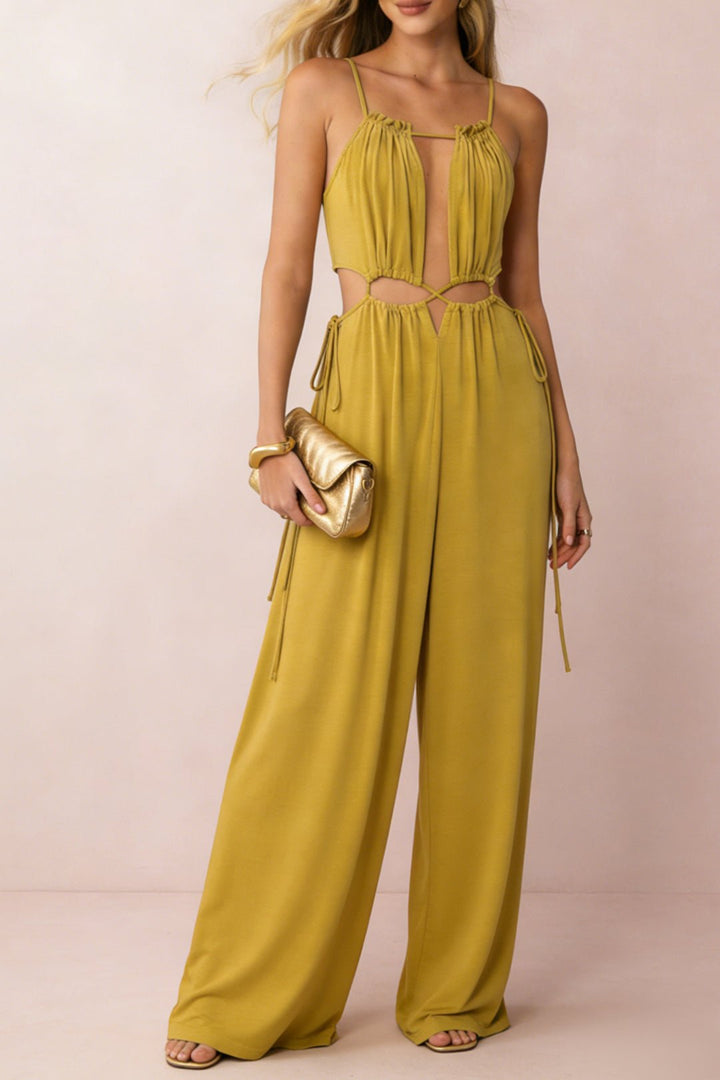 Tina Jumpsuit Women | Elegant Cut-Out Design, Soft Fabric, Adjustable Tie Front 0