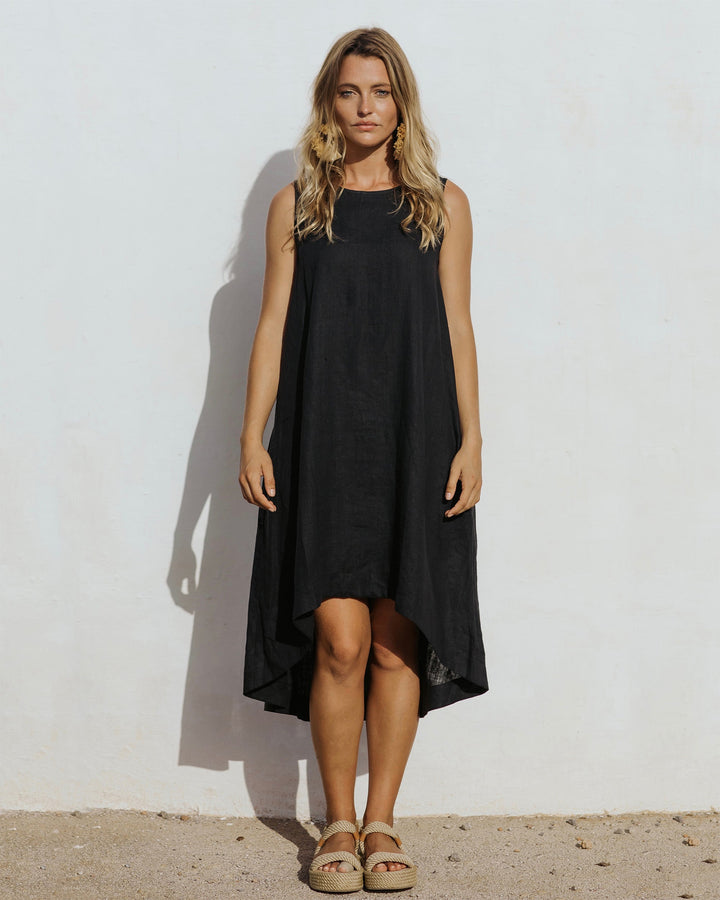 Toscana Linen Dress | Asymmetrical Hem, Relaxed Fit Summer Dress for Women 4