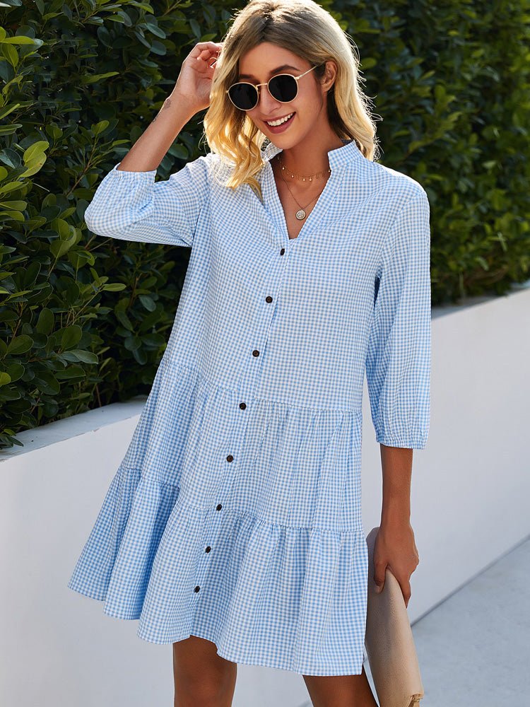 Lightweight and flowing Tula checkered dress for women, perfect for summer outings with a stylish pattern and comfortable fit. - 1