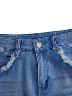 Vera Denim Culottes | High-Waist, Tassel Detail, Slim Fit 7