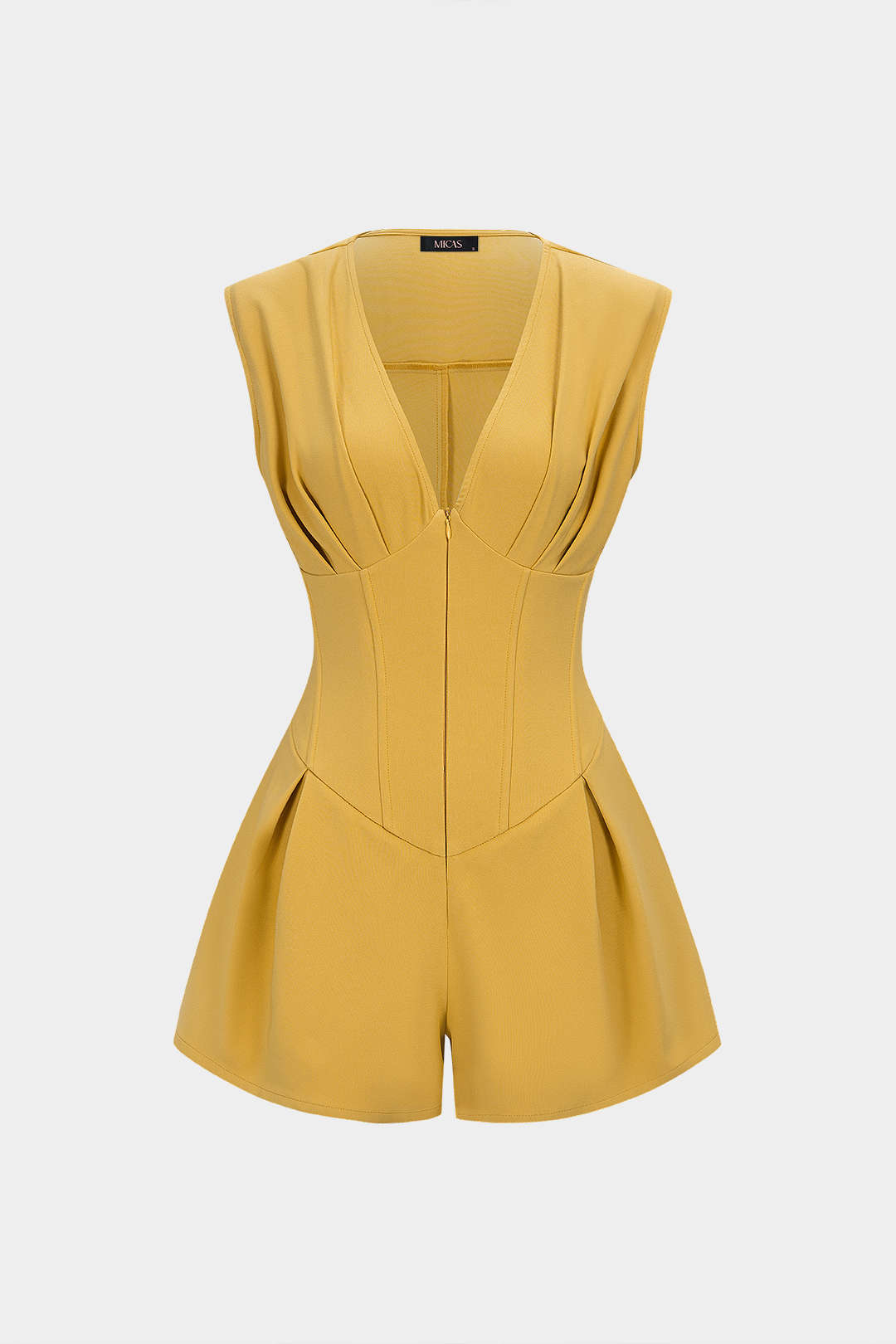 Vera Ruched Romper | V-Neck, Sleeveless, Soft Fabric 1