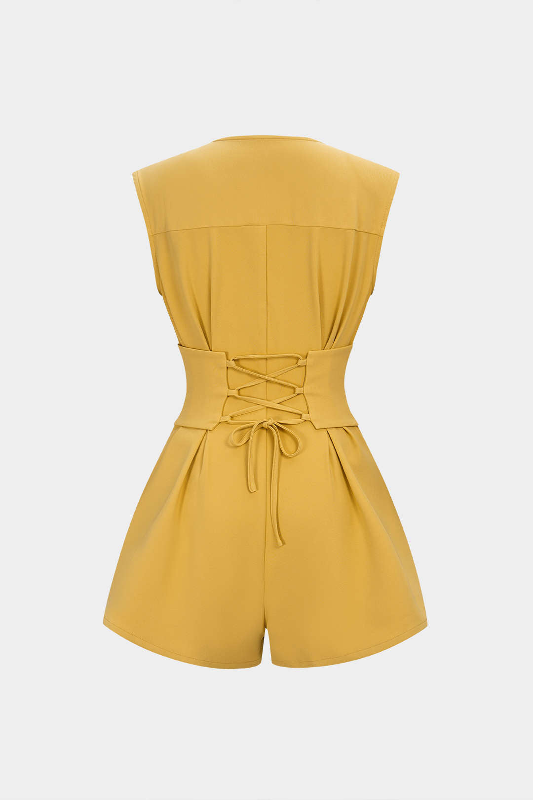 Vera Ruched Romper | V-Neck, Sleeveless, Soft Fabric 2
