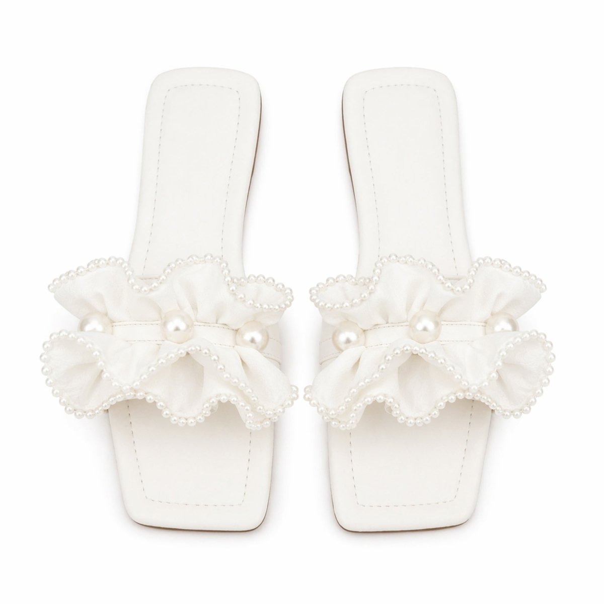 Vionnet Slides | Vegan Leather, Pearl Embellishments 0