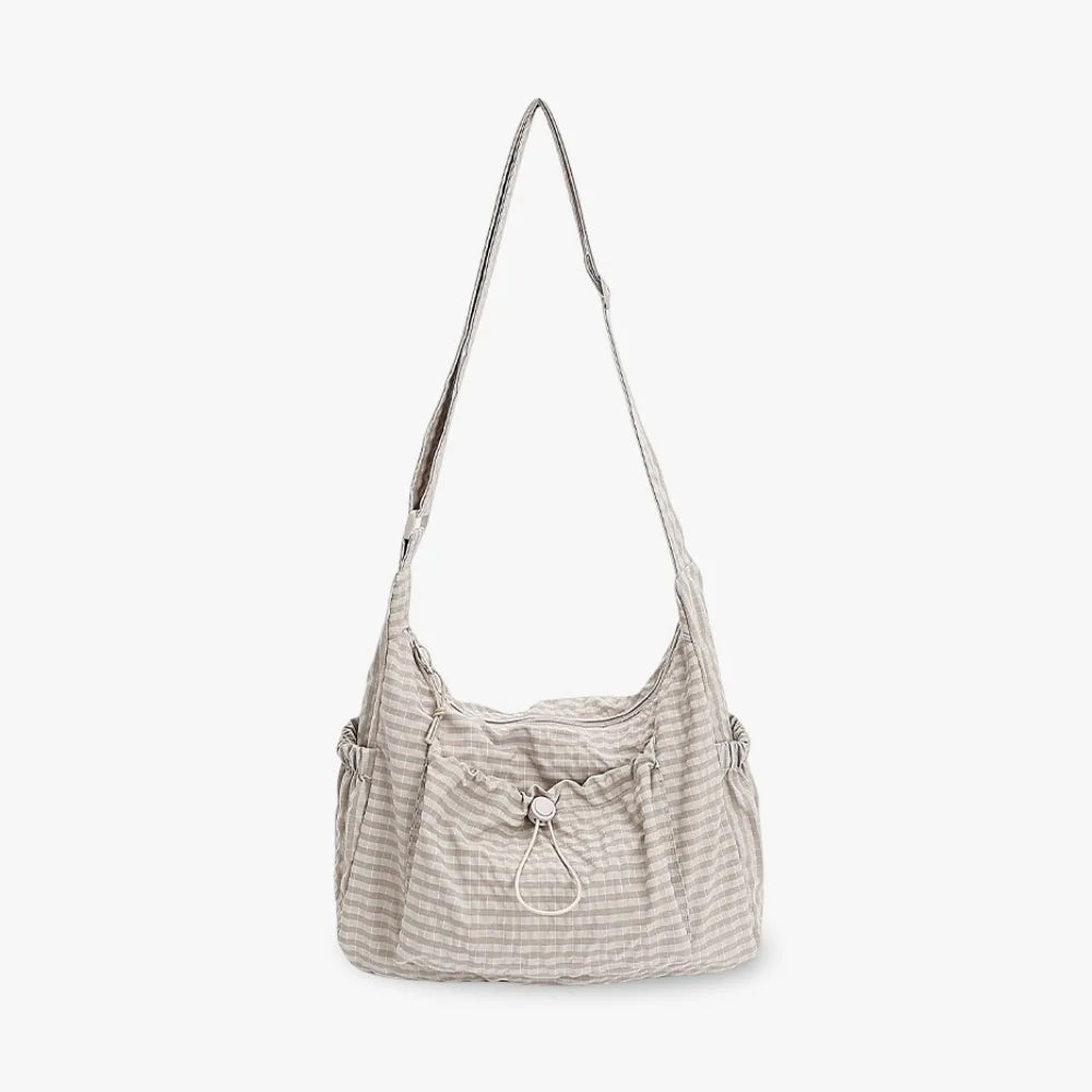 Nava Crossbody Bag for Women featuring a stylish checkered design made of durable nylon and polyester. - 4