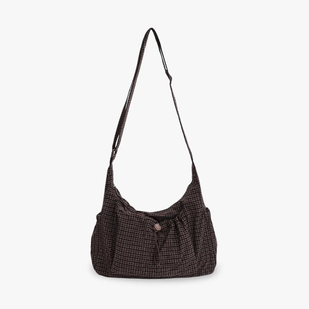 Nava Crossbody Bag for Women featuring a stylish checkered design made of durable nylon and polyester. - 2