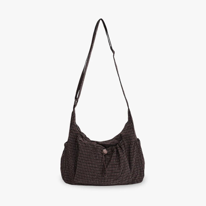 Nava Crossbody Bag for Women featuring a stylish checkered design made of durable nylon and polyester. - 2