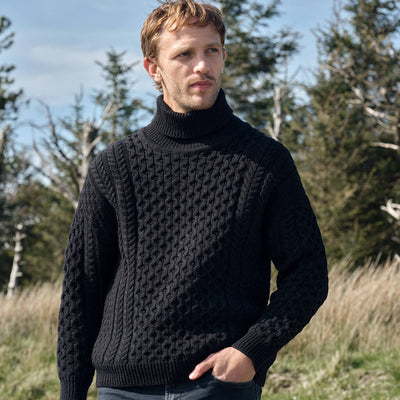 Aran | Fisherman Turtleneck Wool Sweater