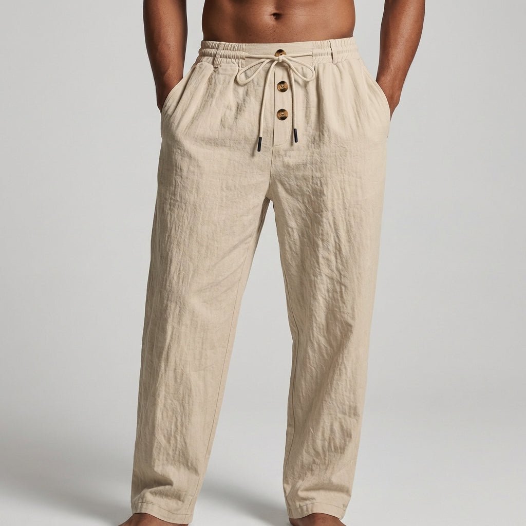 Wanderlust Linen Pants | Textured Wide-Leg Design, Comfortable Drawstring Waist 0