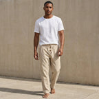 Wanderlust Linen Pants | Textured Wide-Leg Design, Comfortable Drawstring Waist 1