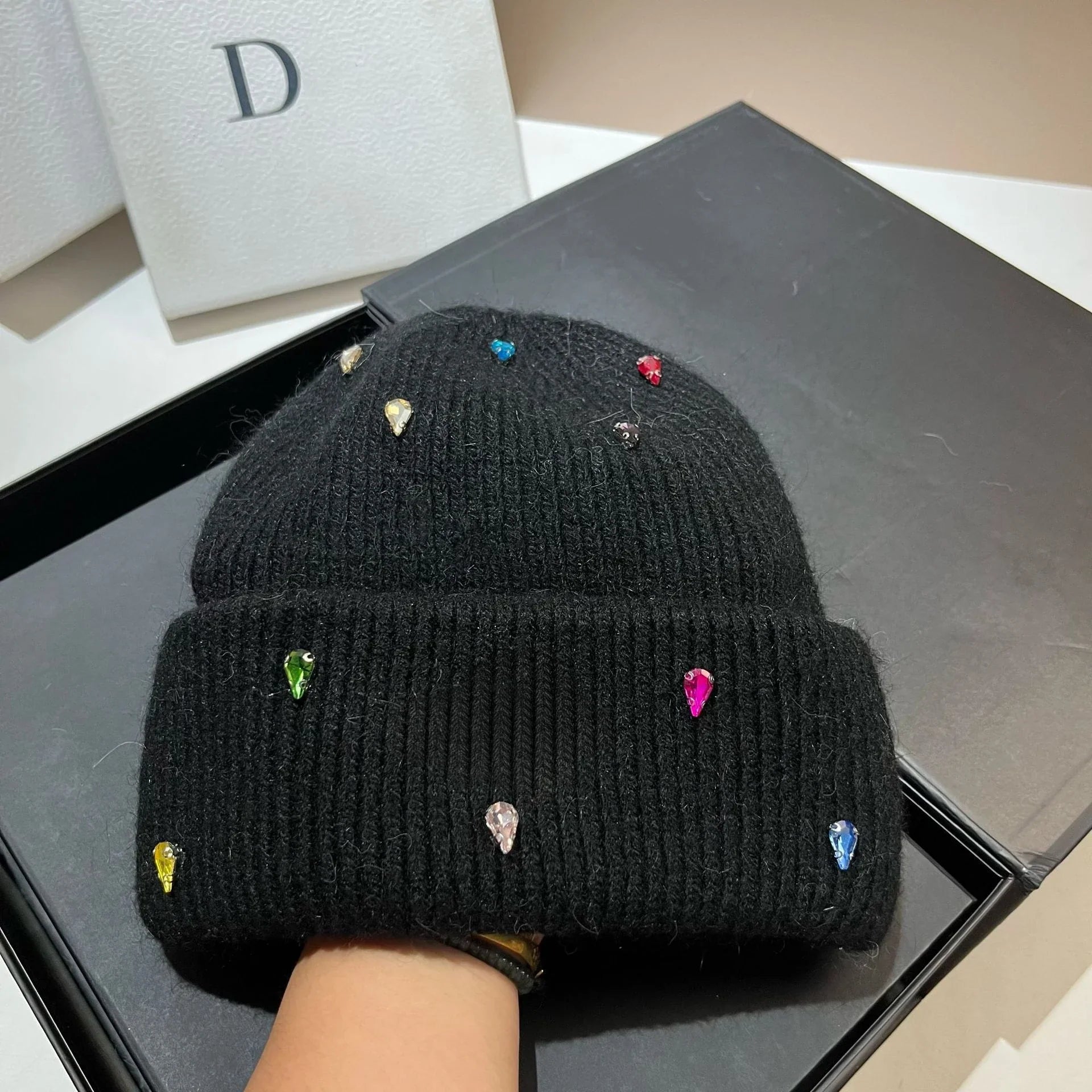 Warm knitted hat for women