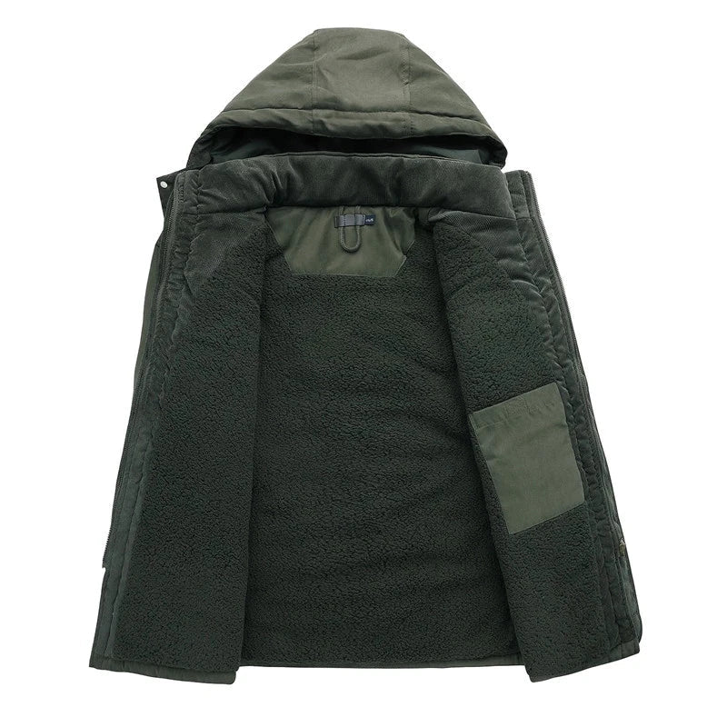Warmer men's parka with hood