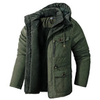 Warmer men's parka with hood