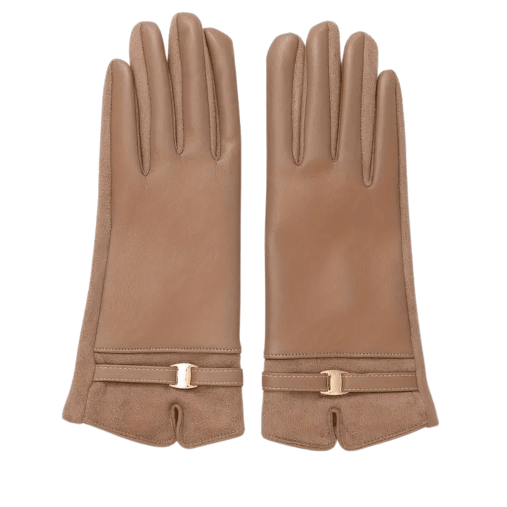 Leather look gloves for winter