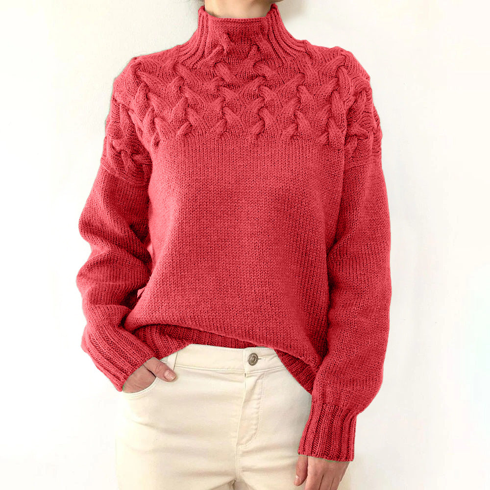 Women's Knit Turtleneck Sweater, 14 Colours, Fitted, Layering Piece