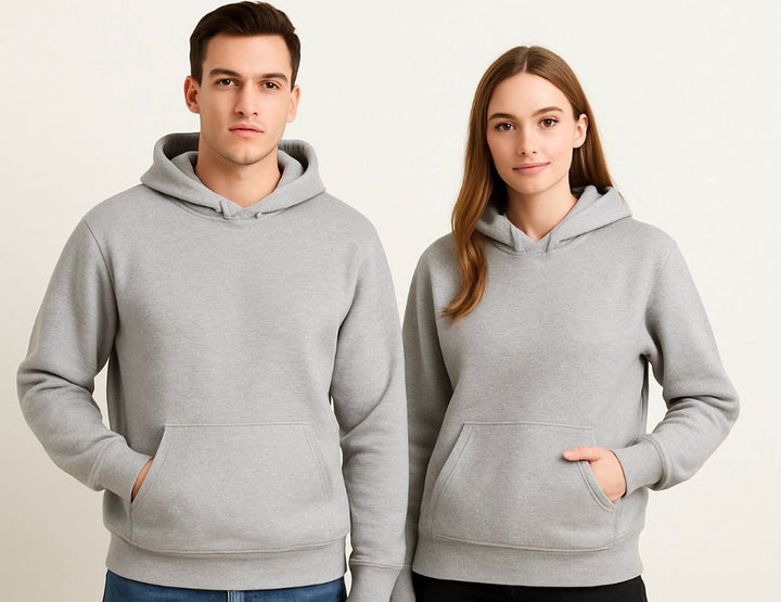 Unisex Elysian Basic Hoodie in soft polyester, featuring a classic pullover style, perfect for casual wear and comfort. - 1