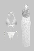 Hally | Bikini And Open Knit Cover Up Set