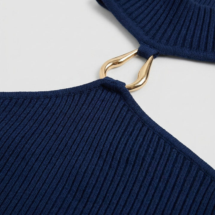 Astrid collared skirt set fabric detail