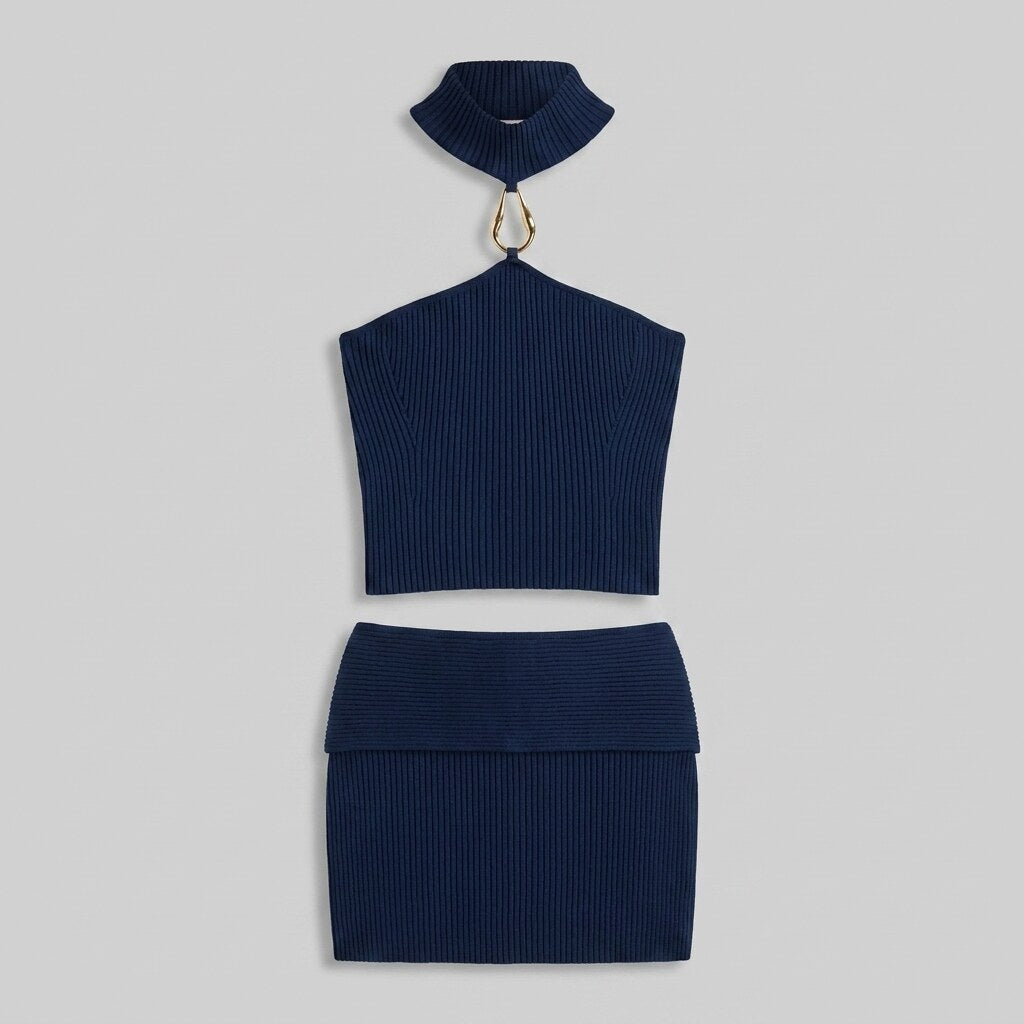 Astrid collared skirt set product flat lay
