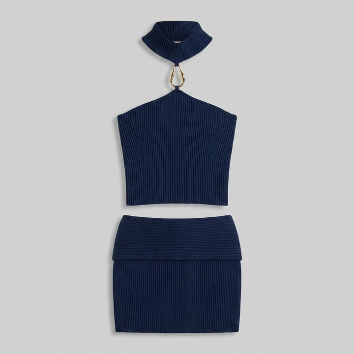 Astrid collared skirt set product flat lay
