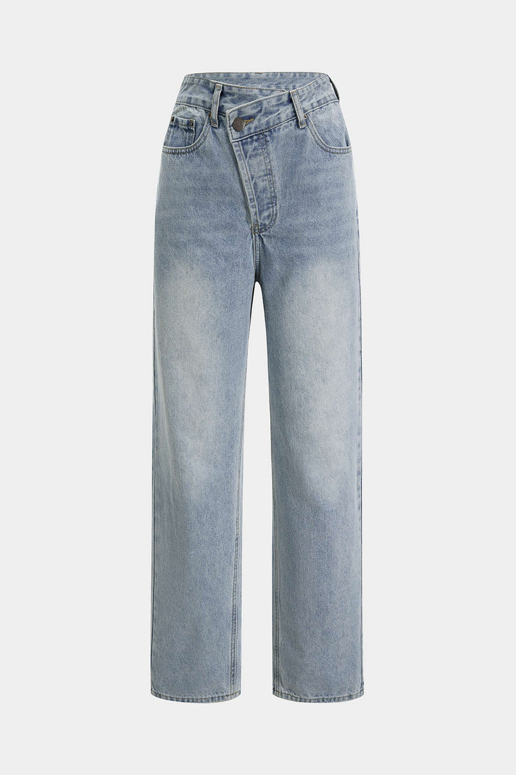 Asymmetric | Waist Straight Leg Jeans