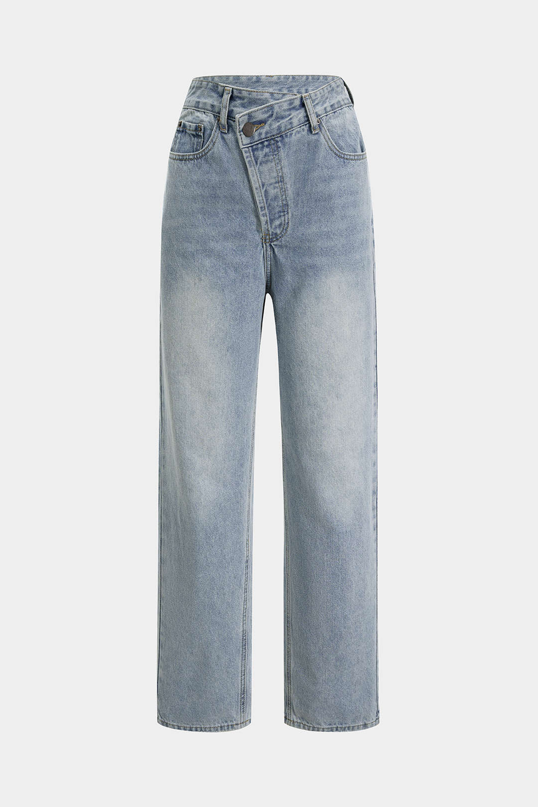 Asymmetric | Waist Straight Leg Jeans