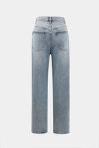 Asymmetric | Waist Straight Leg Jeans