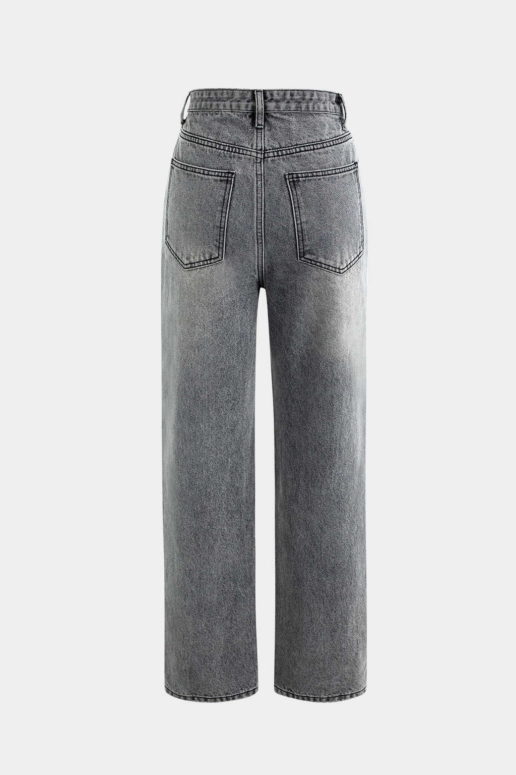 Asymmetric | Waist Straight Leg Jeans