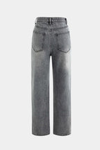 Asymmetric | Waist Straight Leg Jeans