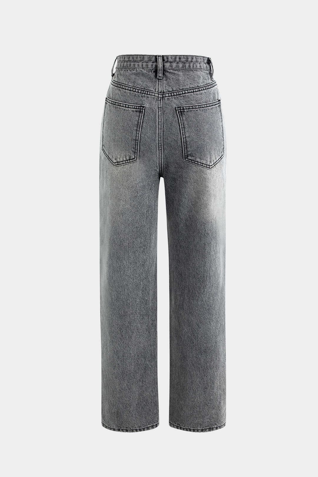 Asymmetric | Waist Straight Leg Jeans