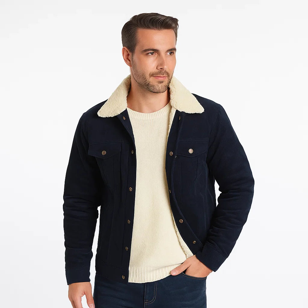 Men's Cozy Denim Jacket | Cold Weather