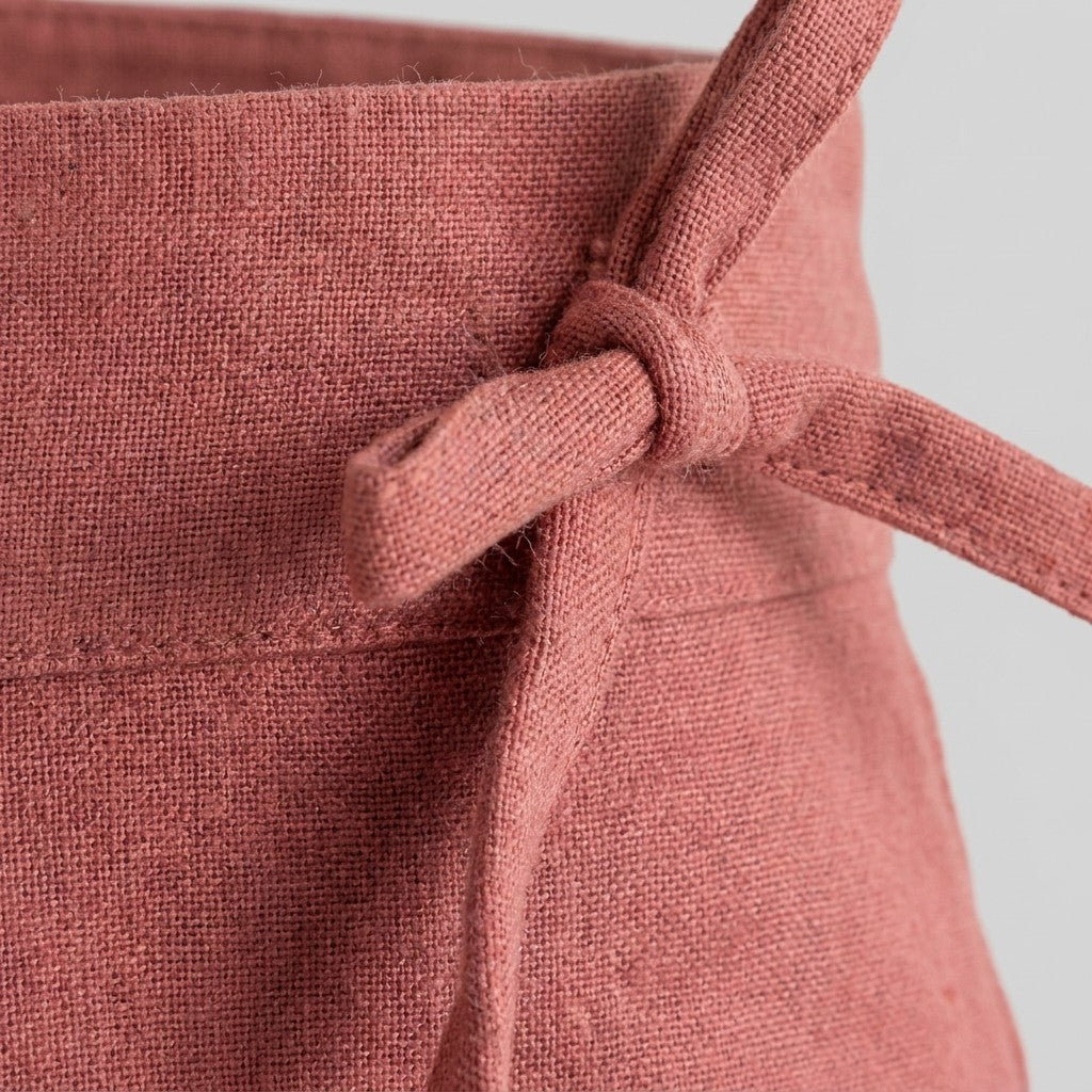 Blythe Linen Shorts Tuscan Red linen fabric and tie detail