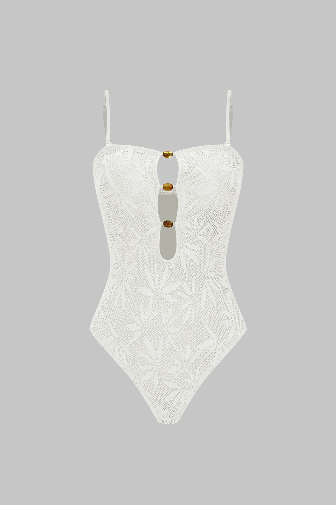 Beaded Backless Slip One-Piece Swimsuit