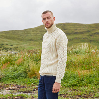 Aran | Fisherman Turtleneck Wool Sweater