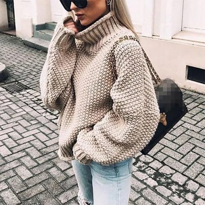 Chunky Knit Turtleneck Sweater | Oversized Fit | Soft Acrylic Blend | Winter Essential